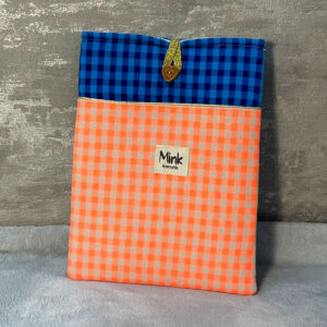 Funda Portátil a Cuadros Bicolor Azul/Naranja