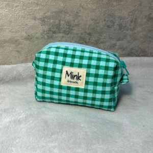 Estuche Compacto a Cuadros Azul