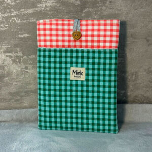 Funda Portátil a Cuadros Bicolor Rojo/Verde