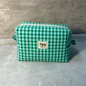 Neceser Rectangular a Cuadros Azul