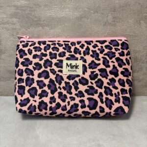 Neceser (fondo ancho) leopardo rosa