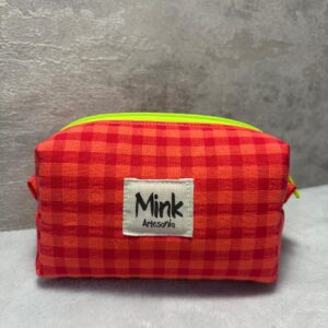 neceser Mini vichy Rojo/naranja