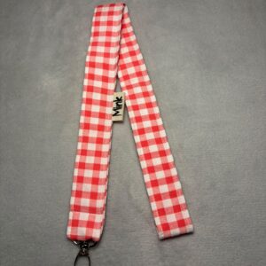 Lanyard Vichy coral/blanco
