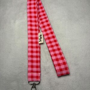 Lanyard Vichy rojo/rosa