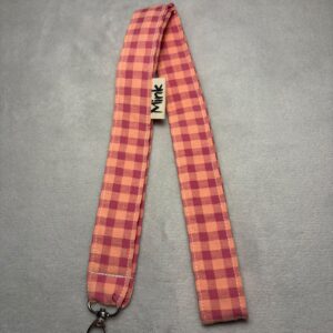 Lanyard Vichy naranja/rosa