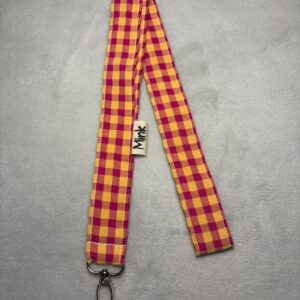 Lanyard Vichy mostaza/morado